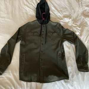 Active Hooded Button Up